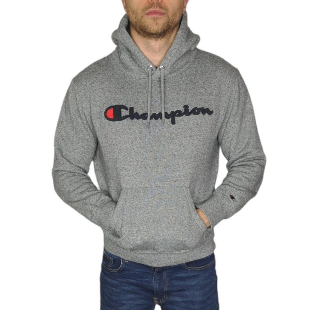 Men's Champion Spell Out Hood In Grey Size Medium (short) - Picture 1 of 3